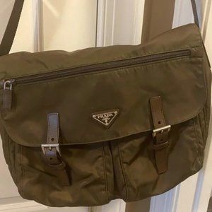 Prada Brown Nylon Messenger Bag
